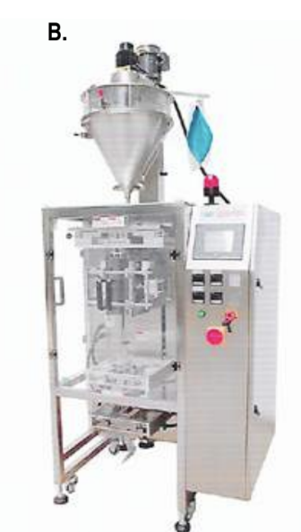 Máquina embaladora de “sachet” de 4 sellos laterales