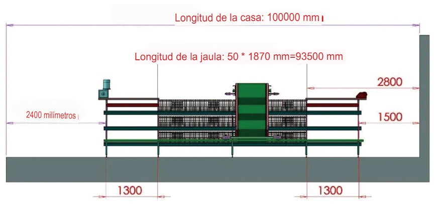 Jaula para pollos de engorde tpo A