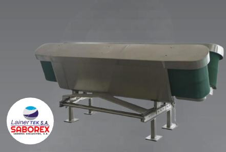 Máquina transportadora con correa de nailon para sujeción de ovejas/cabras vivas