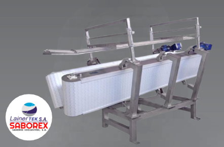 Máquina transportadora con cinta raspadora para restricción de ovejas/cabras