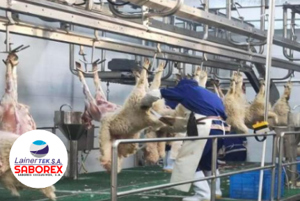 Synchronous pre-skinning convey machine