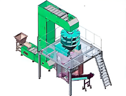 Llenadora vertical de Empaque tipo Saco de gran volumen plano de despliegue y accesorios