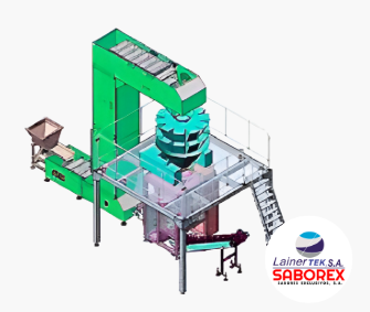 Llenadora vertical de Empaque tipo Saco de gran volumen plano de despliegue y accesorios